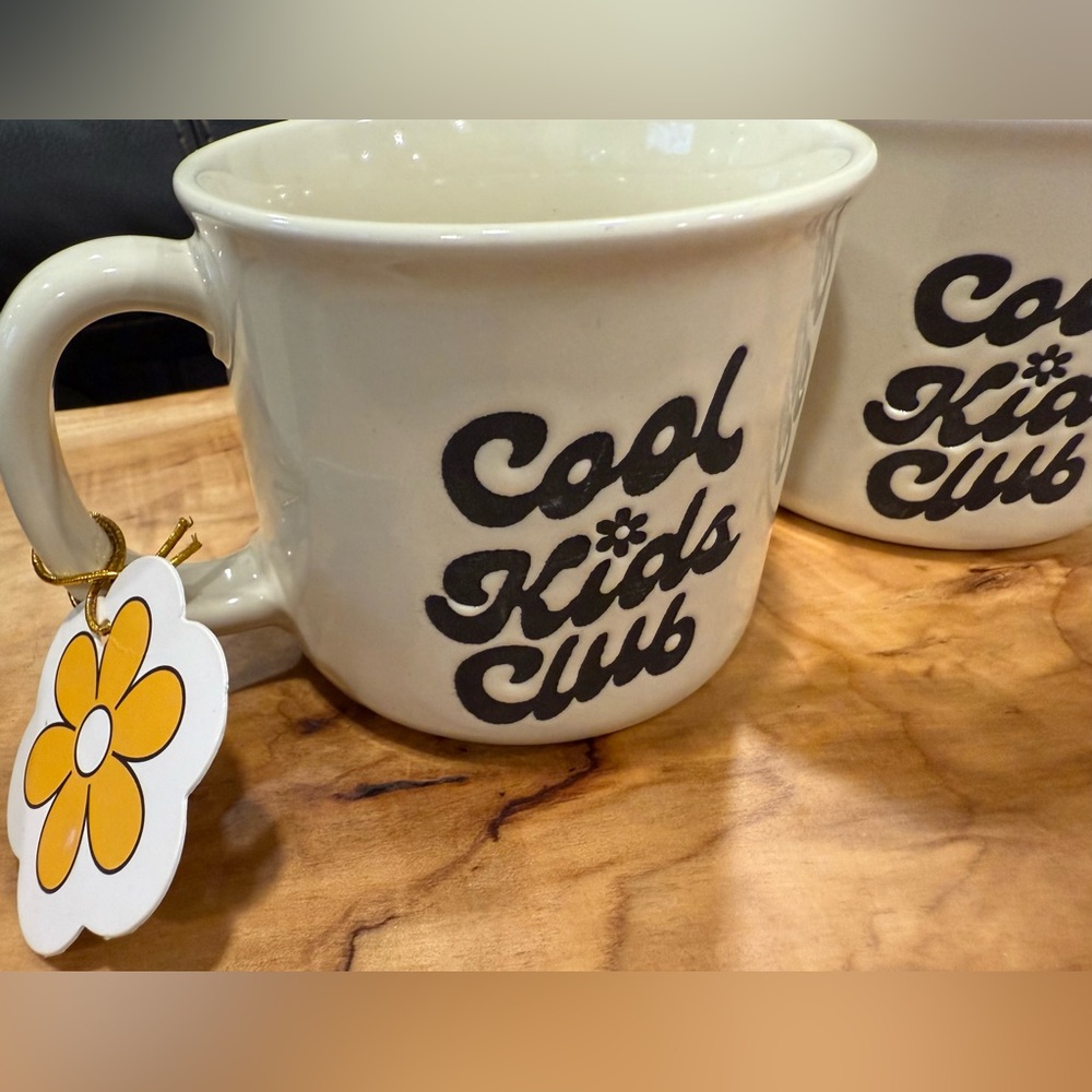 NWOT Cool Kids Club Ceramic Set of 2 Mini Mugs by Sunday Morning Ceramics - Picture 2 of 7